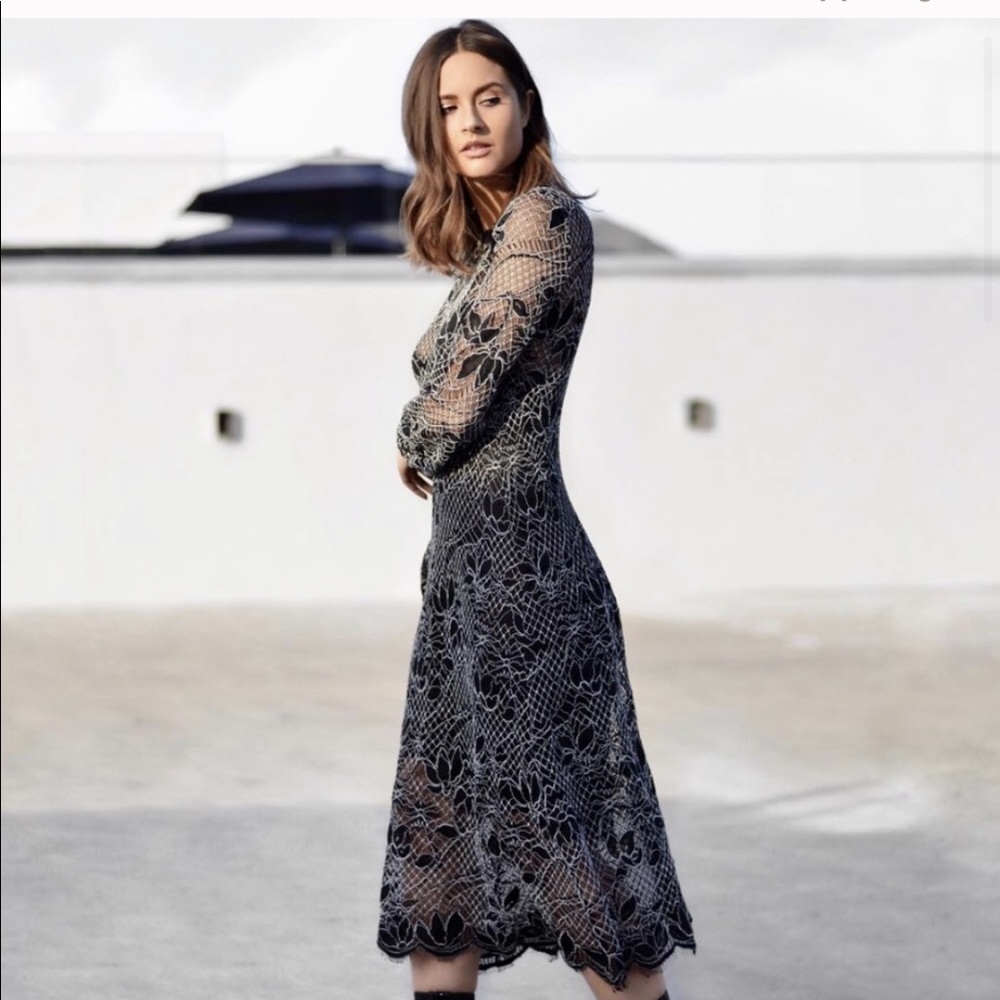 NWT Zara black crochet long dress - Picture 3 of 8